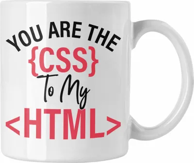 Produktbild von Trendation - Programmierer Geschenk Valentinstag Tasse Informatiker Liebe Lustig Spruch Freundin Freund You are The CSS To My HTML (Weiß)