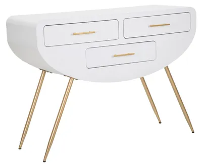Produktbild von FURNLUX Konsolentisch Venus Weiss 110cm / Hauptfarbe: Weiß / Abmessungen: 110 x 80 x 40 cm