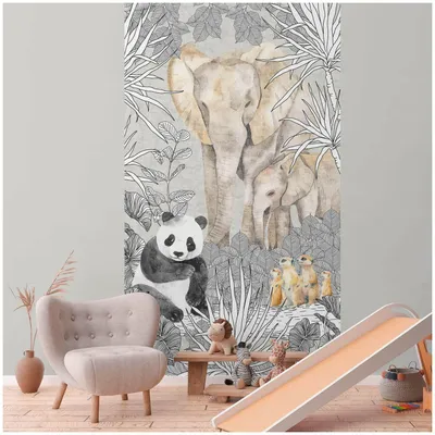 Produktbild von Profhome 770701-GU Fototapete Kindertapete grau beige schwarz 1,59 m x 2,8 m