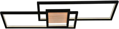 Produktbild von Lindby LED-Deckenleuchte Emiljan, schwarz, Metall, dimmbar