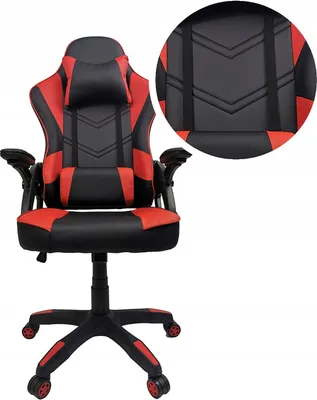 Zdjęcie produktu dla Fotel gamingowy czarno-czerwony ergonomicznym