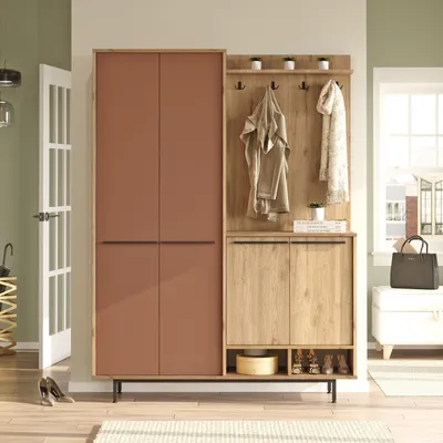 Produktbild von Skye Decor, OS1-SK, Hallenstand, Eiche, 100 % MELAMINBESCHICHTETE SPANPLATTEN, 147,4 x 35,5 x 195,6 cm