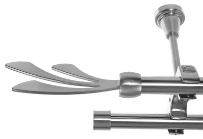 Produktbild von Edelstahl Look Gardinenstange Ø 20mm Deckenträger 2-läufig zweiläufig Deckenbefestigung Schweif D61 E84E30 RR