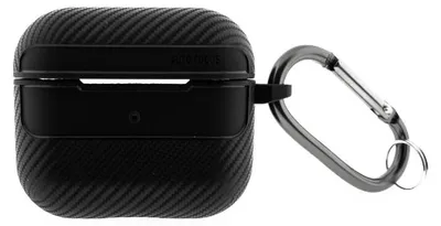 Immagine prodotto di Custodia per cuffie in carbonio compatibile con AirPods Pro con clip a moschettone nera