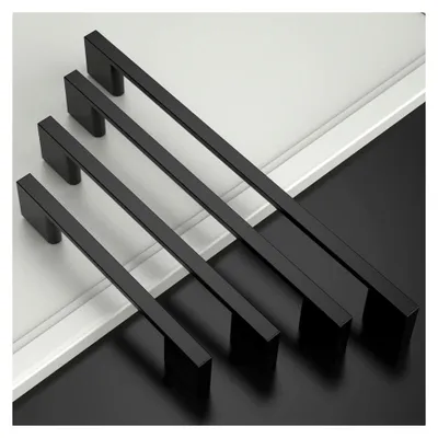 Produktbild von 10 Möbelgriffe Schwarz, 160mm Lochabstand, Aluminiumlegierung für Schubladen und Schränke