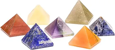 Produktbild von SET 7 Chakrasteine pyramidenförmig -- 2x2 cm
