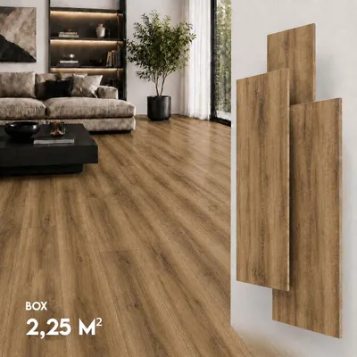 Produktbild von SPC Vinylboden 5mm Klick Vinyl wasserfest Holzoptik Bodenbelag mit Trittschalldämmung für Küche Bad Wohnzimmer