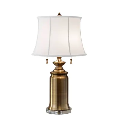 Immagine prodotto di Lampada da tavolo classica in ottone con paralume bianco, 68 cm, Stateroom, E27, 60 W, Feiss