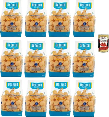 Produktbild von De Cecco Le Specialità Lumaconi Rigati N°123, 100% Italienisch Pasta Nudeln 12x 500g + Italian Gourmet Polpa 400g