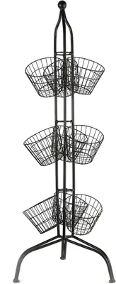 Produktbild von Schwarzes Korb-Standregal Caril, 135 cm