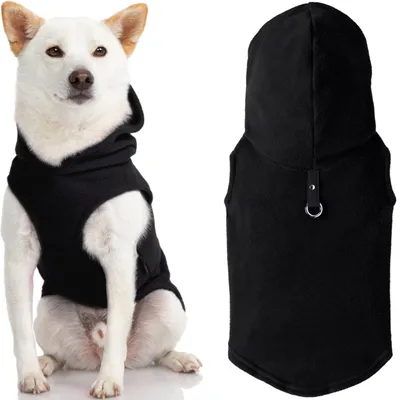 Produktbild von Gooby - Fleece-Weste mit Kapuze, für kleine Hunde, Fleece-Jacke mit Leinen-Ring,