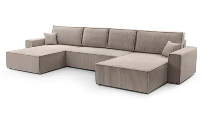 Produktbild von AX LIVING Beige Sofa U mit Schlaffunktion – Cedria U Wohnlandschaft