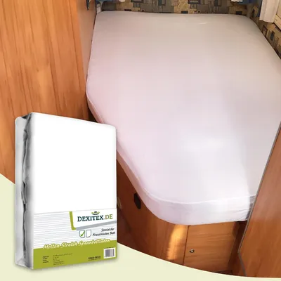 Produktbild von Dexitex Molton Matratzenschoner für Französisches Bett, Linke Ecke, 1 Stück, Weiß, 100% Baumwolle, , für Wohnwagen und Wohnmobile