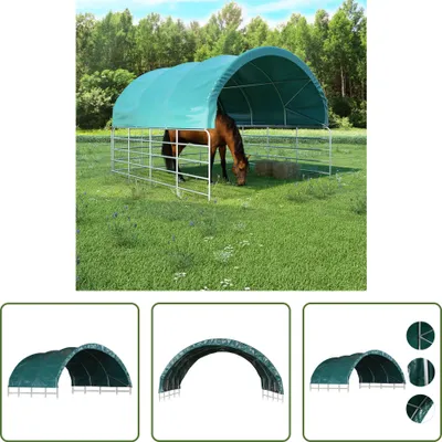 Produktbild von The Living Store Weidezelt PVC 3,7x3,7 m Grün