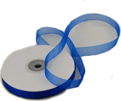 Produktbild von Organzaband 12 mm x 50 m blau - Organzabänder Seiten abgenäht