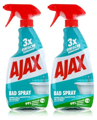 Produktbild von Ajax Bad Spray Badreiniger 500ml - Entfernt Kalk & Seifenreste (2er Pack)