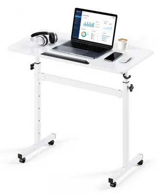 Produktbild von VEVOR Höhenverstellbarer Schreibtisch 810x410mm, 25kg Belastbarer Computertisch mit 360° Neigbarer Tischplatte, Bürotisch mit Haken Feststellbaren Rollen, Steh-Sitz-Tisch für Homeoffice Arbeitszimmer