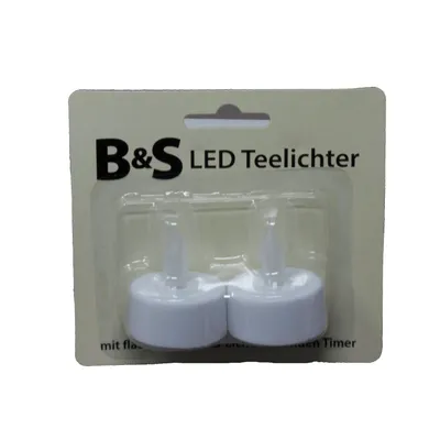 Image de Bougies à réchaud LED avec flamme vacillante Timer blanc chaud 2 pièces