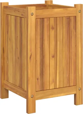 Imagen del producto de vidaXL Maceta con plato interior, 31x31x50 cm, madera maciza de acacia
