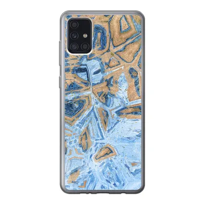 Produktbild von MuchoWow® Handyhülle Schutzhülle Hülle für Samsung Galaxy A52 5G Marmor - Farbe - Gold - Blau Silikon Softcase Handy Hülle - Umschlag