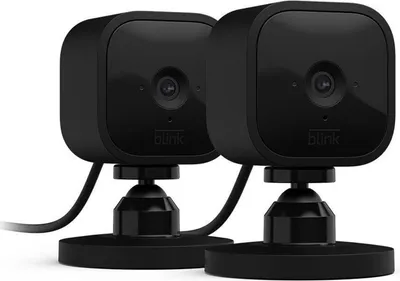 Produktbild von Amazon Blink Mini 2-Kameras, schwarz 1080p-HD-Video, Nachtsicht, Alexa