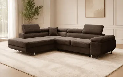 Produktbild von Ecksofa mit Schlaf- und naufbewahrungsfunktion, Modell TORINO, KI-generiertes Bild