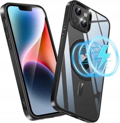 Zdjęcie produktu dla Etui do iPhone 13 14 6.1" Czarne przezroczyste pancerne