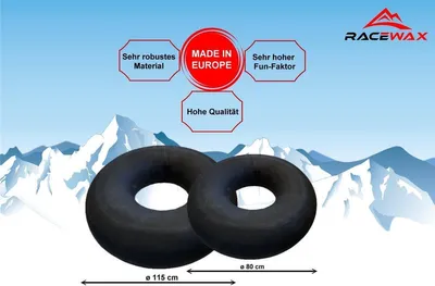 Image de Chambre à air RaceWax pour camion, utilisable comme chambre à air pour luge, traîneau, snowtube, pneu de luge ou bobsleigh - Dimensions : diamètre 115 cm