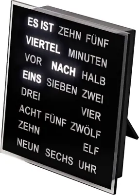 Produktbild von AMS 1232 Wanduhr Tischuhr WORTUHR mit Netzanschluss