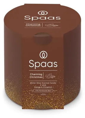Produktbild von Spaas WinterGlow Duftkerze 2-Dochten – Charming Christmas – Bordeaux –ca. 55 Std