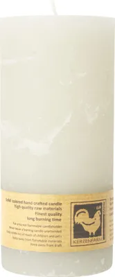Produktbild von Stumpenkerze aus Paraffin, Country, 65/135 mm, Elfenbein, KERZENFARM HAHN, Brenndauer ca. 54h