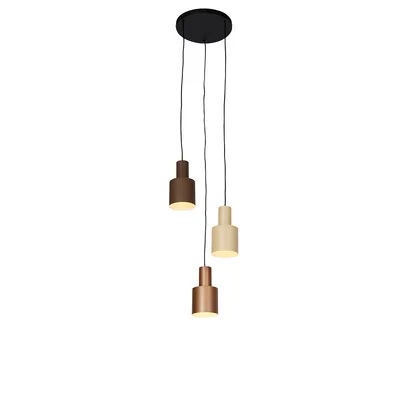 Immagine prodotto di Lampada a sospensione tripla con paralumi nei toni del marrone AGUDO 3xE27 40W Trio