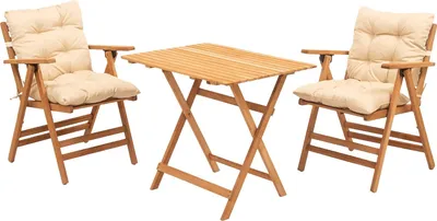 Image de Roana - Ensemble Table et Chaises, Blanc Crème, 2 Places