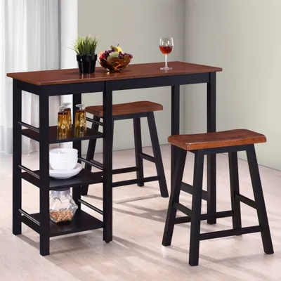 Image de Maison Exclusive - Ensemble de 3 tabourets en MDF noir
