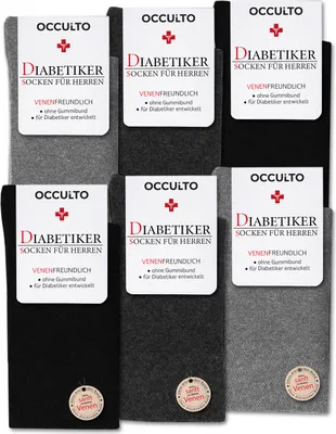 Produktbild von Occulto Socken Herren ohne Naht ohne Gummibund Baumwolle 6er Pack (Modell: Oliver)