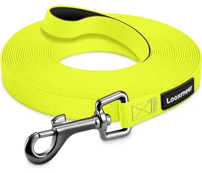 Produktbild von Schleppleine für Hunde, Biothane, wasserdicht, 15m, Neon Gelb, robuster Karabiner