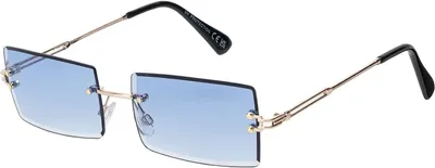Produktbild von Damen Sonnenbrille Spotlich Designer 80er Modern Urlaub Sommer Strand 30565 Blau Weiß