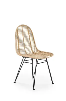 Image de Chaise de jardin K-337 en rotin naturel-noir