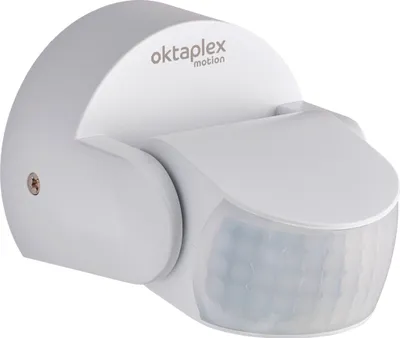 Immagine prodotto di Oktaplex rilevatore di movimento da esterno orientabile IP65 sensore a infrarossi 180° / 2 sensori protezione strisciante bianco