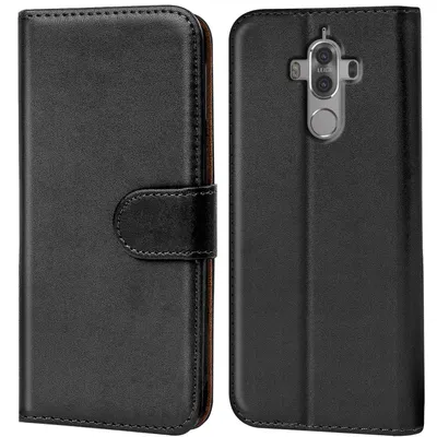 Immagine prodotto di Custodia flip Conie per Huawei Mate 9 portacarte, protezione a tutto tondo in nero