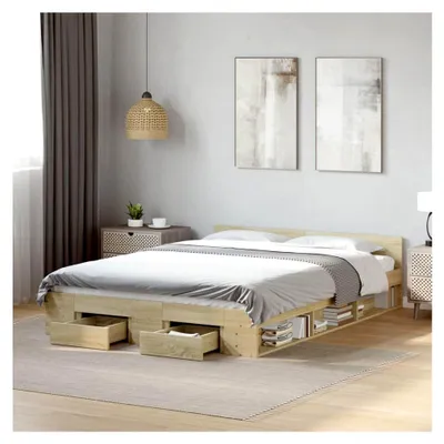 Produktbild von Bettgestell mit Schubladen ohne Matratze Sonoma Eiche 160x200 cm