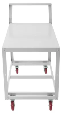 Zdjęcie produktu dla Stół roboczy na kółkach – mobilny wózek warsztatowy – prostokątny – stal Q235 – do dużych obciążeń – blat 1 mm – 4 kółka (2 z hamulcem) – kolor szary