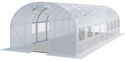 Image de TOOLPORT Serre de Jardin Serre Tunnel Plastique Robuste 3x8m  - Bâche PE 180g/m² blanc transparent
