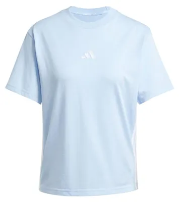 Produktbild von adidas Damen Essentials 3-Stripes Baumwolle Shirt, Glow Blue/White, XXS