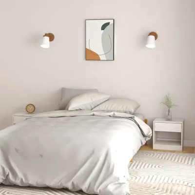Immagine prodotto di vidaXL Comodini, set da 2 pezzi, bianco, 40x31x40 cm, legno massello di pino