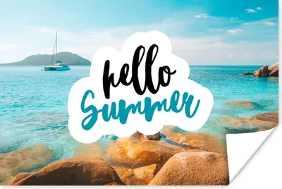 Produktbild von MuchoWow® Poster Sommer - Zitat - Boot - Meer 60x40 cm - Schlafzimmerdekoration