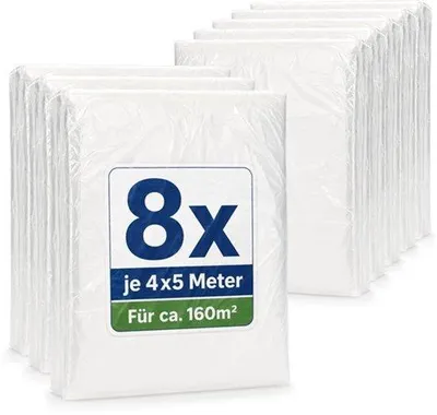 Productafbeelding van 4 x 8 afdekfolies 5 m, transparante schilderfolie 160 m²