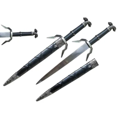 Zdjęcie produktu dla Dekoracyjny sztylet fantasy, 41 cm, z pochwą, z tępotną klingą, model ZS8230