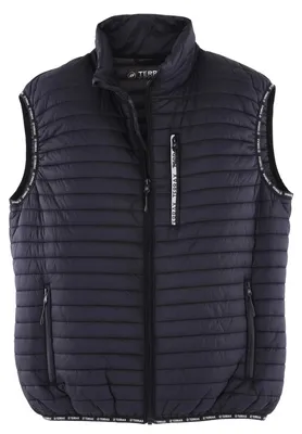 Produktbild von Terrax Workwear Herren Steppweste mit Stehkragen - Gesteppte Weste mit Reißverschluss in Schwarz-Anthrazit Größe L