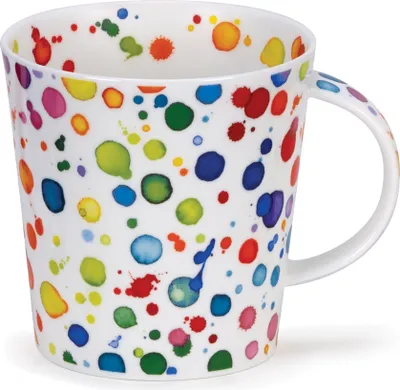 Produktbild von DUNOON Becher Cairngorm Splat 480 ml Fine Bone China Porzellan 11cm Punkte Tasse